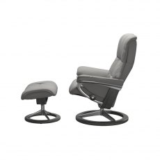 Quickship | Mayfair Signature Recliner Chair and Footstool | Leather