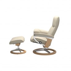 Quickship | Consul Signature Recliner Chair and Footstool | Leather