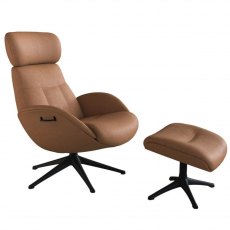 Nina Recliner Chair and Footstool | Leather