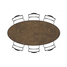 Masura Ellipse Dining Table | Rust