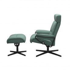 Tokyo Adjustable Headrest Cross Recliner Chair | Leather