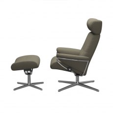 Berlin Adjustable Headrest Cross Recliner Chair | Fabric
